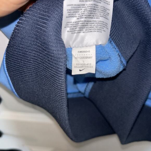 Nike Sweatshirt Women's Large Blue Hooded Therma-Fit Sports Athletic Spellout - Picture 5 of 5